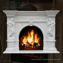 2018 New Carved Large White Marble Fireplace Mantel Carving (Factory Direct))